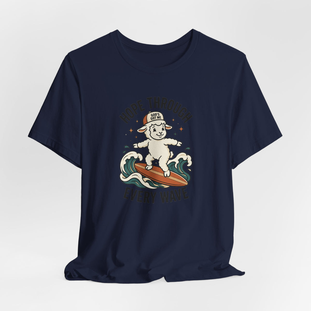 Hope Through Every Wave Surfing Lamb T-Shirt