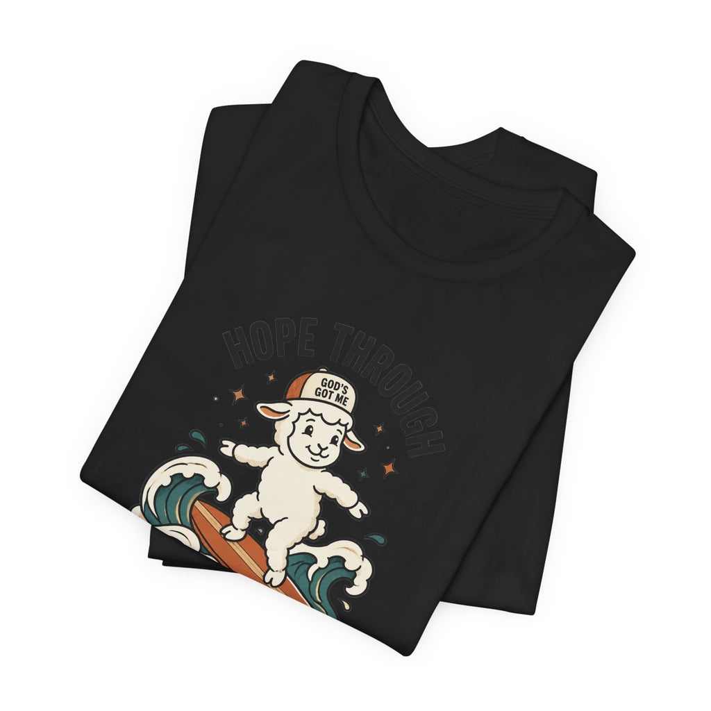 Hope Through Every Wave Surfing Lamb T-Shirt