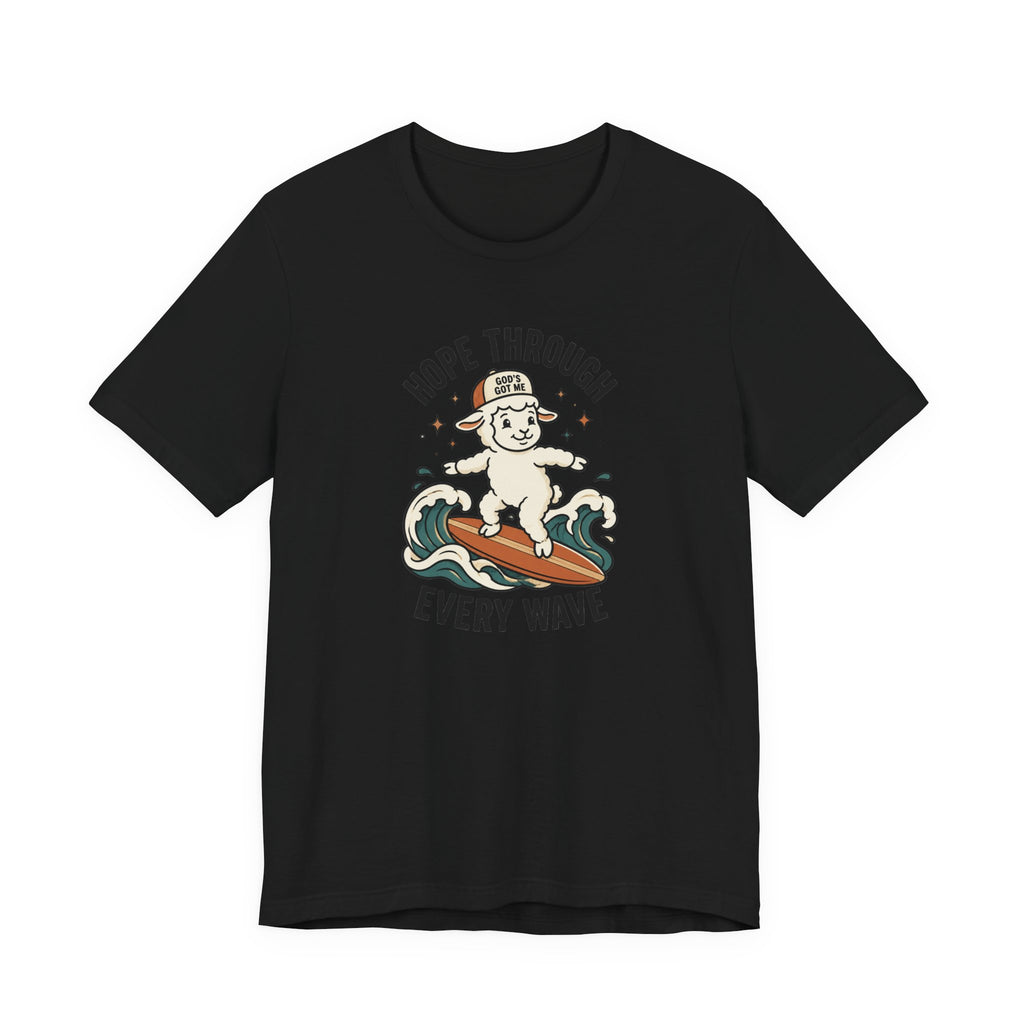 Hope Through Every Wave Surfing Lamb T-Shirt