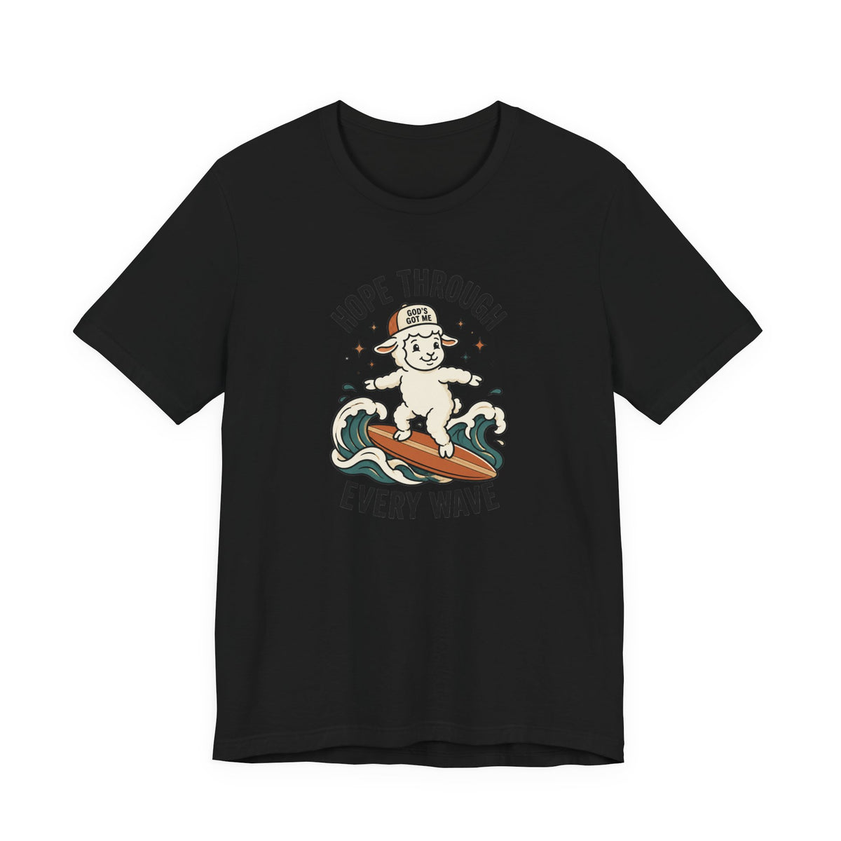 Hope Through Every Wave Surfing Lamb T-Shirt