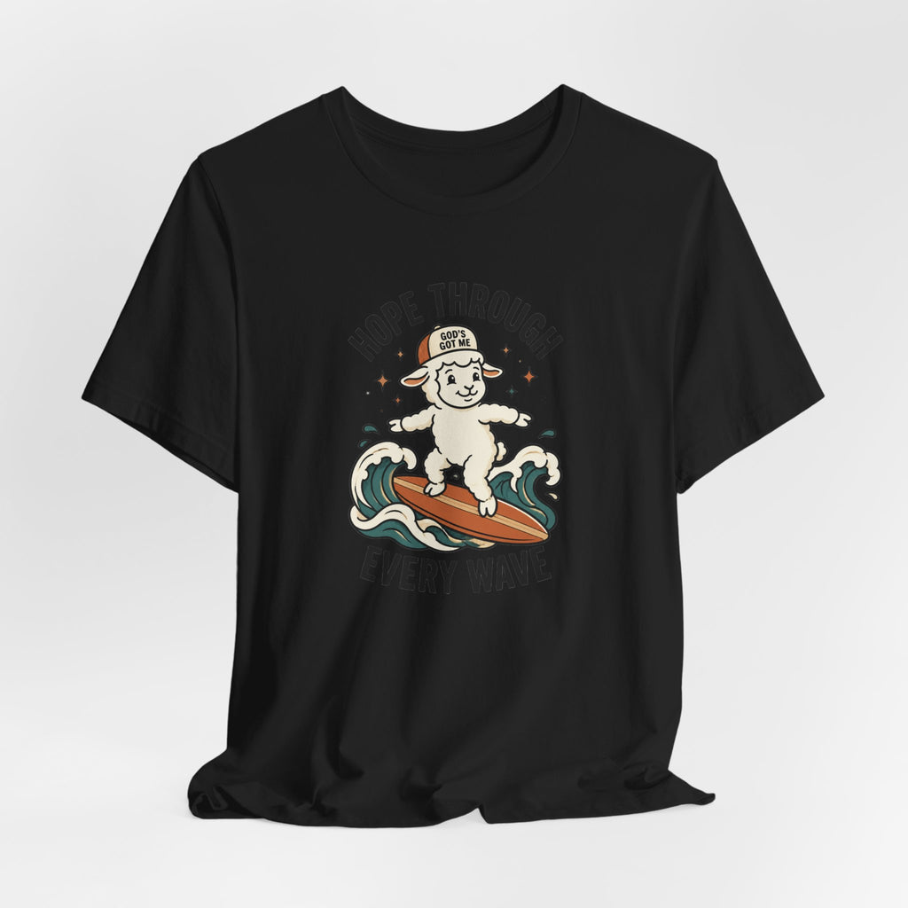Hope Through Every Wave Surfing Lamb T-Shirt