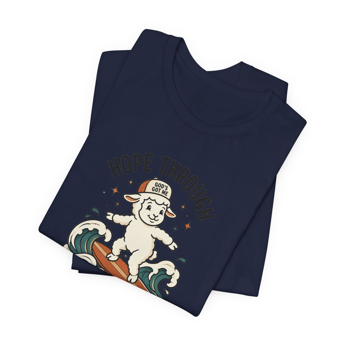 Hope Through Every Wave Surfing Lamb T-Shirt